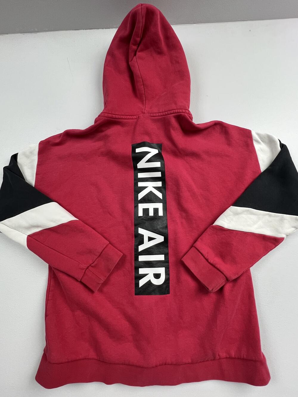 Nike Hoodie Youth Medium Red Full Zip Fleece Nike Air Colorblock Sweatshirt